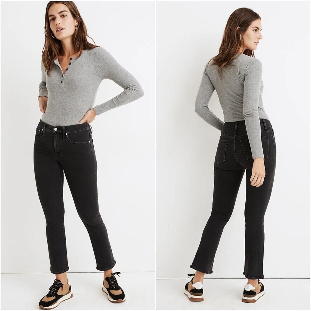 Madewell Cali Demi Boot Black High Waist Jeans Size 26 NWOT